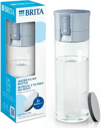 Shishe filtruese uji Brita Vital Light, 600ml, plastike pa BPA, blu e çelët