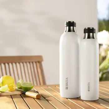 Shishe uji Brita SodaTRIO, çelik inox, madhësi e madhe, argjendtë