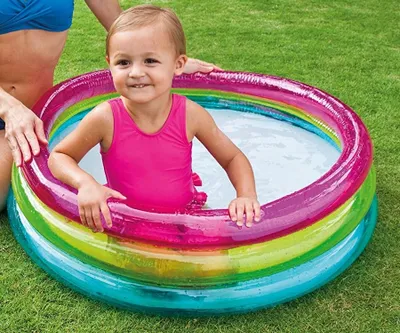 57104 RAINBOW BABY POOL, Ages 1-3 , 86x25cm - 2