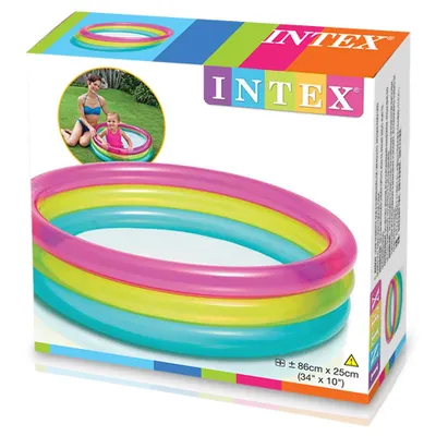 57104 RAINBOW BABY POOL, Ages 1-3 , 86x25cm - 3