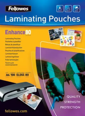 Qese laminimi Fellowes 53962, A4, 80 mikron, 25 copë, transparente