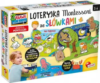 Lojë edukative Lisciani Montessori Lottery Game with Words, për fëmijë 3+, shumëngjyrëshe