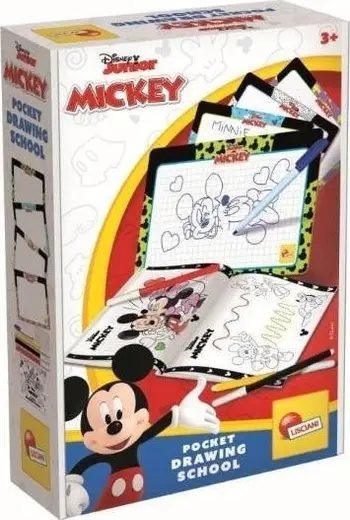 Set vizatimi Lisciani Compact Drawing School Mickey Mouse, tabelë me fshirje të thatë, marker dhe fletore, shumëngjyrësh