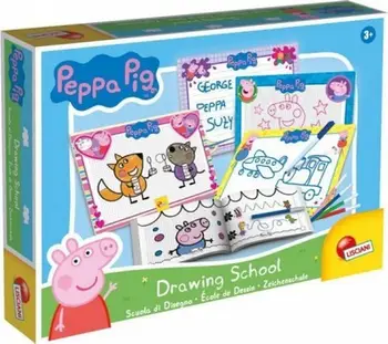 Set vizatimi Lisciani Drawing School Peppa Pig, tabela të fshishme, marker i fshishëm, shumëngjyrësh