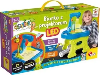 Tavolinë edukative Lisciani Carotina Desk, projektor LED, për fëmijë 3 6 vjeç, shumëngjyrëshe