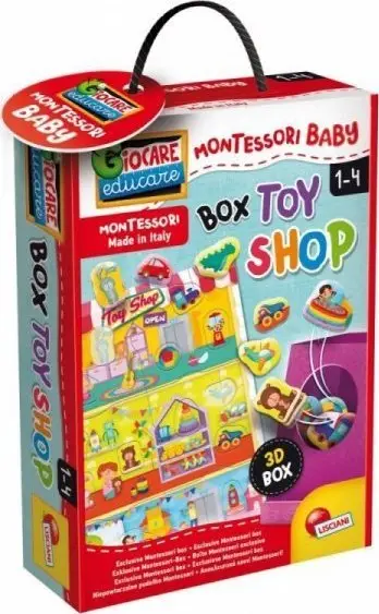 Set lodrash Lisciani Montessori Baby Box Toy Shop, edukativ, 12+ muaj