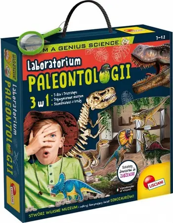 Set edukativ Lisciani Im a Genius Paleontology Laboratory, muze 3D, skelete dinosaurusësh, shumëngjyrësh