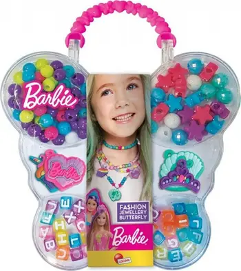 Set bizhuterish për fëmijë Lisciani Barbie Butterfly Bag, me rruaza, shumëngjyrësh