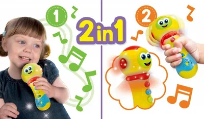 Mikrofon lodër Lisciani Carotina Baby, melodi dhe drita, shumëngjyrësh - 3