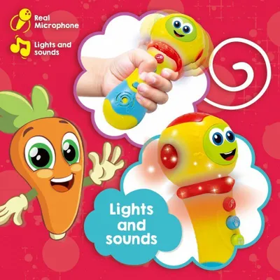 Mikrofon lodër Lisciani Carotina Baby, melodi dhe drita, shumëngjyrësh - 4