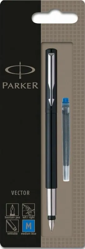 Stilolaps PARKER Vector, i zi, medium, ngjyrë shkrimi blu - 1