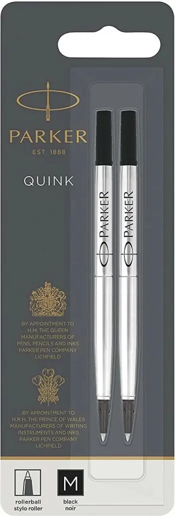 Mbushje për stilolapsa Parker Rollerball (1950325), e zezë, 2 copë