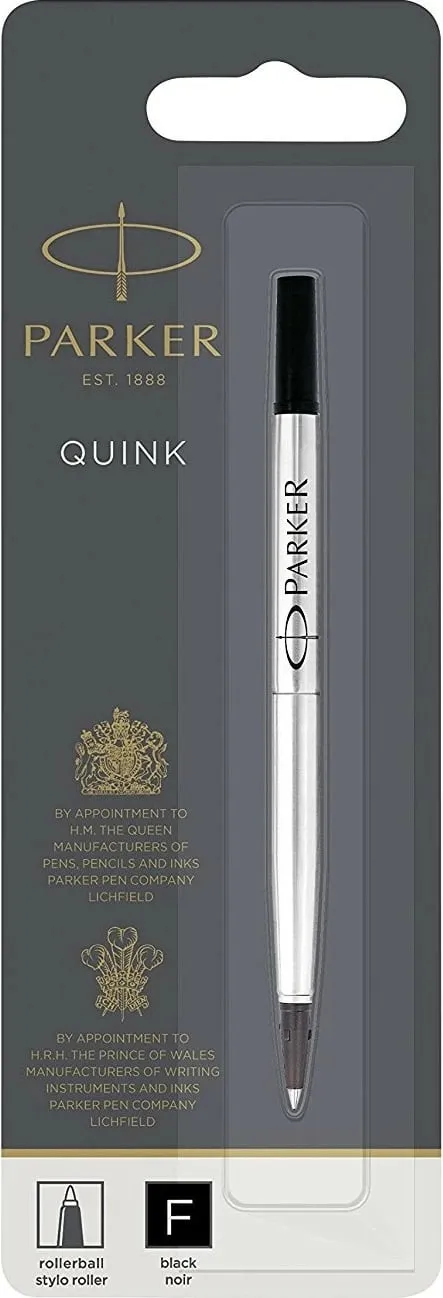 Rollerball pen Parker 1950321, ngjyrë e zezë/argjendtë, fine, 1 copë - 1