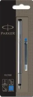 Stilograf PARKER Vector, çelik inoksi, ngjyrë e kaltër - 1
