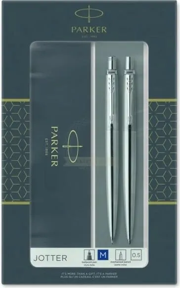 Set stilolaps & laps mekanik PARKER Jotter, çelik inox, argjend - 1