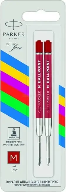 Refil stilolapsi Parker Ballpoint Pen Refill, madhësia M, set 2 copë, i kuq