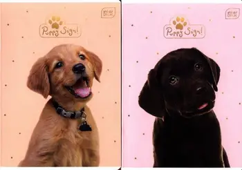 Fletore Interdruk Notebook Puppy Sign, A5, 32 fletë me katrorë, paketim 10 copë