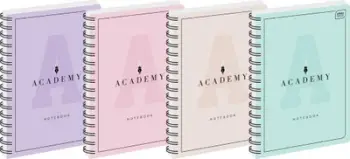 Fletore Interdruk Kołozest Academy Pastel, 5 copë, 100 fletë B5, me katrorë, shumëngjyrëshe