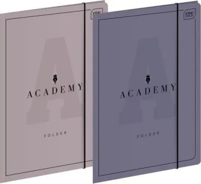 Dosje Interdruk me shirit elastik Academy A4, e hirtë - 1