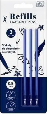 Refill për stilolaps që fshihet Interdruk, set 3 copë, bojë blu