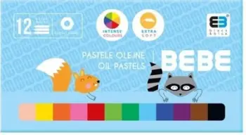 Ngjyrë pastelë vajore Interdruk BB Kids, 12 ngjyra