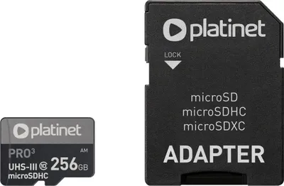 Kartë memorje Platinet Pro Micro SD, 256GB, e zezë - 1