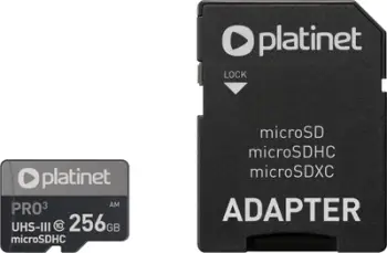 Kartë memorje Platinet Pro Micro SD, 256GB, e zezë