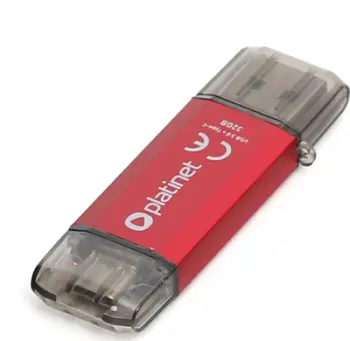 Flash drive PLATINET Pendrive USB 3.0 + Type-C 32GB [45453], e kuqe