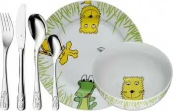 Set enësh për fëmijë WMF Safari 6 copë, porcelan dhe inoks