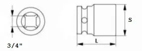 Çelës pune Jonnesway 3/4", 19mm - 2