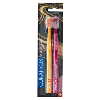 Set - brusha të dhëmbëve Curaprox 5460 Duo Marble Edition, 2 copë