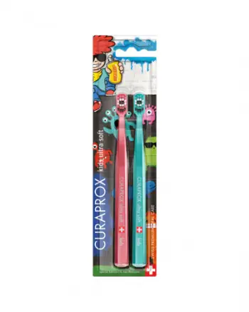 Set - brusha të dhëmbëve për fëmijë Curaprox Graffiti Edition, 2 copë