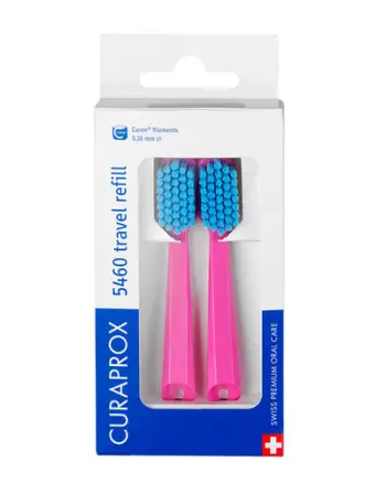 Set brusha rezervë për setin e udhëtimit Curaprox 5460, 2 copë
