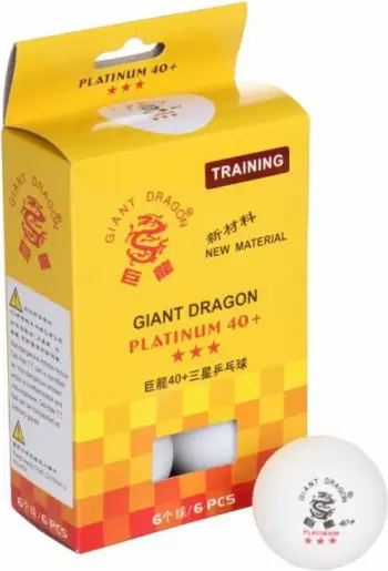 Topa pingpongu Smj Giant Dragon Platinum Star, 40mm, set 6 copë, të bardhë