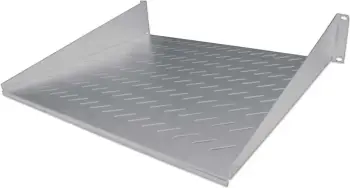 Raf perforuar për kabinetin rack 19" Intellinet 712224, 2U 400mm, me dy pika bashkimi, gri