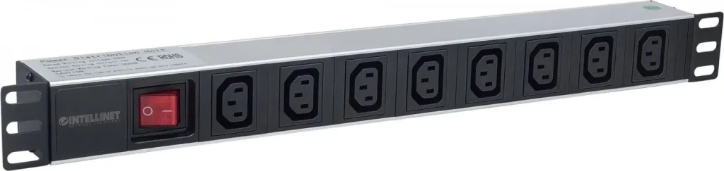 PDU Rack 1U Intellinet me ndërrues, zi-argjendtë - 2