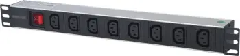 PDU Rack 1U Intellinet me ndërrues, zi-argjendtë