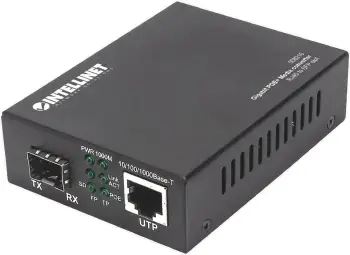 Konvertues Medial Intellinet 508216, Gigabit 1000Base-T RJ45 në Slot SFP, injector PoE+