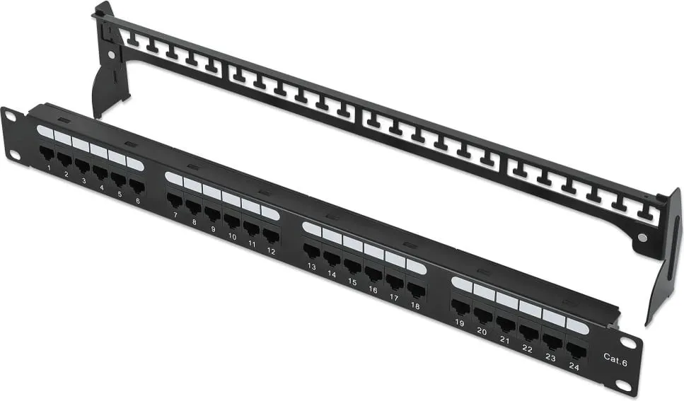 Patch panel Intellinet 721035, 19" 1U, 24 porty RJ45 Cat6 UTP, e zezë - 1