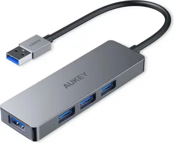 Stacion lidhës USB-A Aukey CB-H3, 4 porte, 5Gbps, i argjendtë