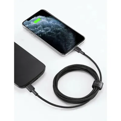 Kabllo Aukey, Lightning / USB C, 2 m, e zezë - 2