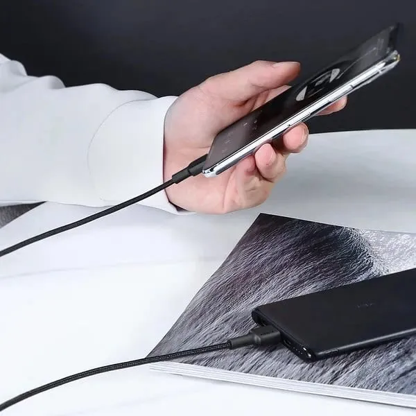 Kabllo Aukey, Lightning / USB C, 1.2 m, e zezë - 3
