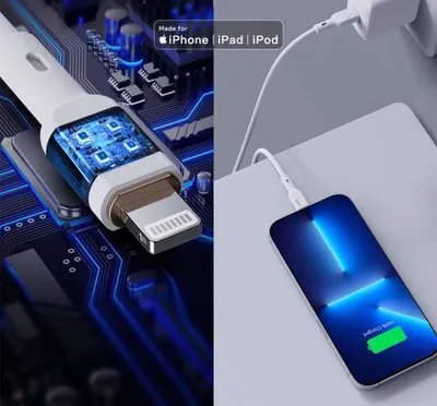 Kabllo Aukey, Lightning / USB C, 1.8 m, e bardhë, e zezë - 5