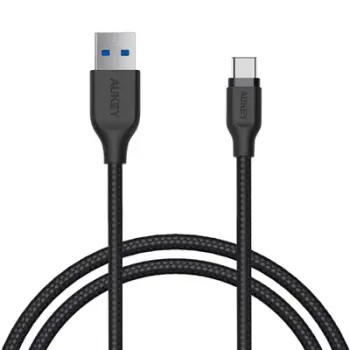 Kabllo Aukey, USB A / USB C, 1.2 m, e zezë