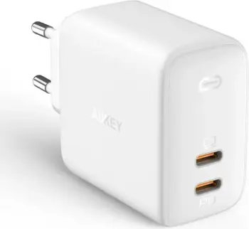 Karikues Aukey PA-B4, 2x USB-C, 65W, i bardhë
