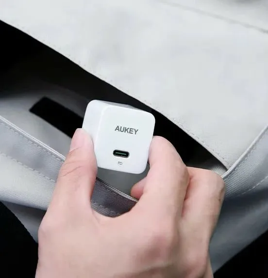 Karikues muri Aukey PA-Y20S, USB-C, 20W, i bardhë - 3