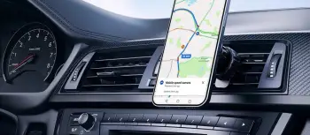 Mbajtëse magnetike telefoni për veturë Aukey HD-C74, montim në grilë ajri, rrotullim 360°, e zezë