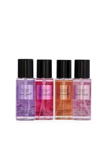 Set sprej Victoria's Secret, Love Spell, 75ml + Pure Seduction, 75ml + Bare Vanilla, 75ml + Velvet Petals, 75ml