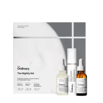 Set The Ordinary The Nightly Set, Serum Hyaluronic Acid 2% + B5 (with Ceramides), 30ml + Trajtues Retinal 0.2% Emulsion, 15ml + Vaj 100% Organic Cold-Pressed Rose Hip Seed Oil, 30ml