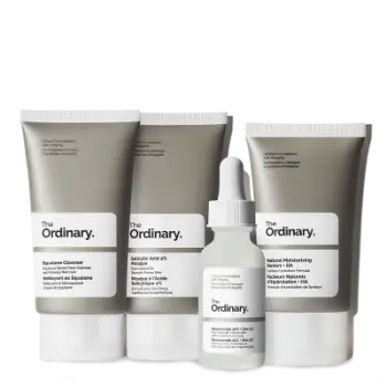 Set The Ordinary The Balance Set, Pastrues Squalane, 50ml + Maskë Salicylic Acid 2%, 50ml + Serum Niacinamide 10% + Zinc 1%, 30ml+ Krem hidratues Natural Moisturizing Factors + HA, 30ml